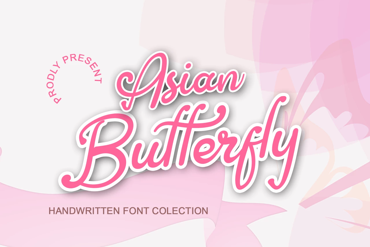 Asian Butterfly Regular Police d'écriture