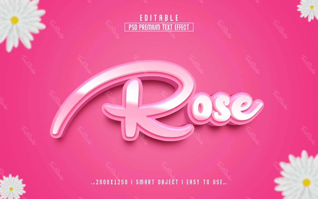 Rose Daisies Text Effect