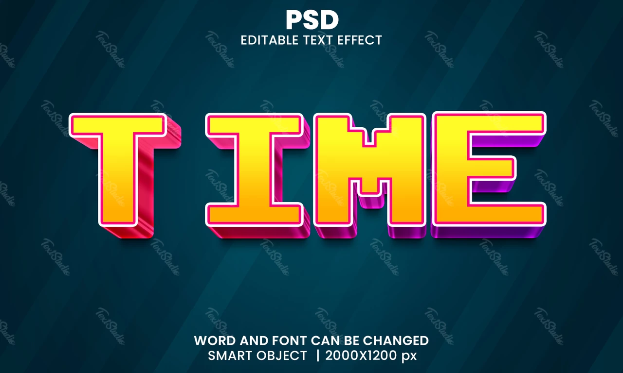 Effet de texte Time retrogaming