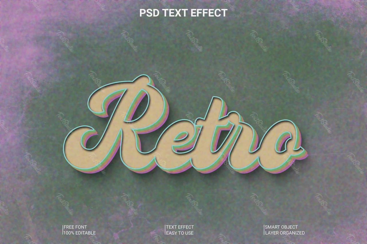 Retro verträumt 3D-Schriftart-Stil-Effekt