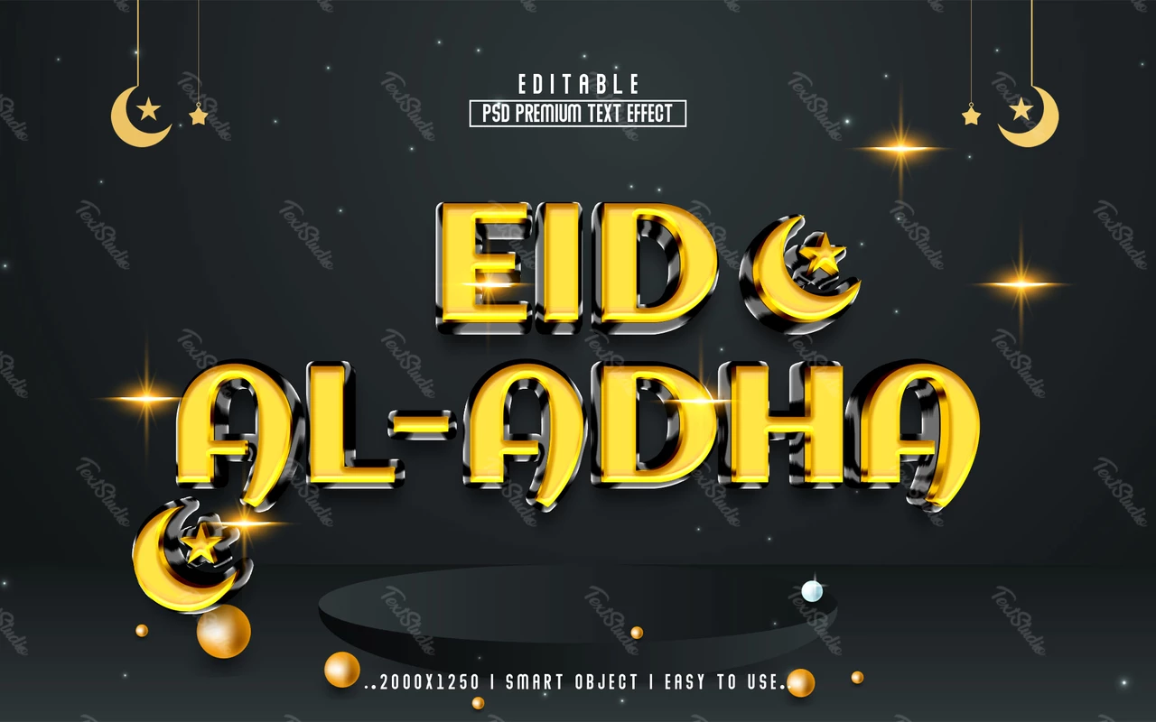 Effetto testo orientale Eid al adha