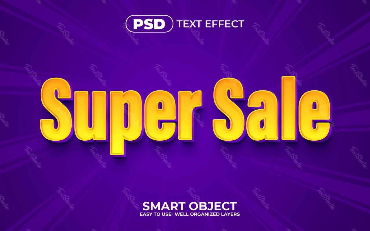 Super venta comercial 3d efecto de texto