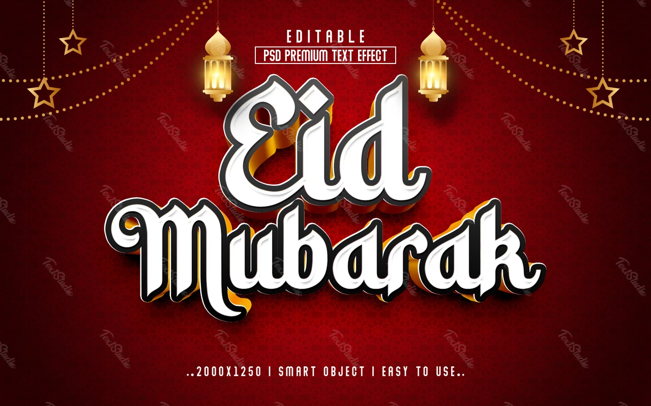 Eid Mubarak Oriental Text Effect