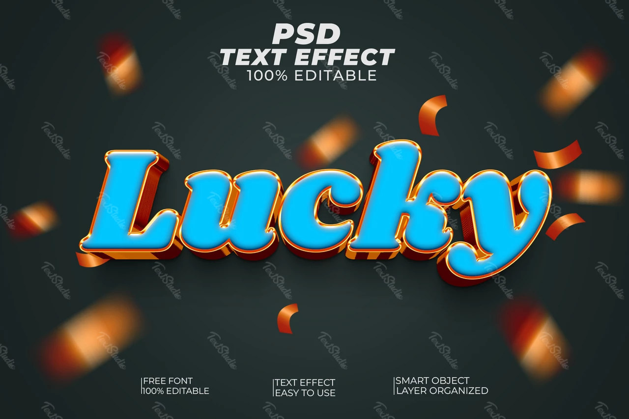 Lucky lettertype stijl teksteffect