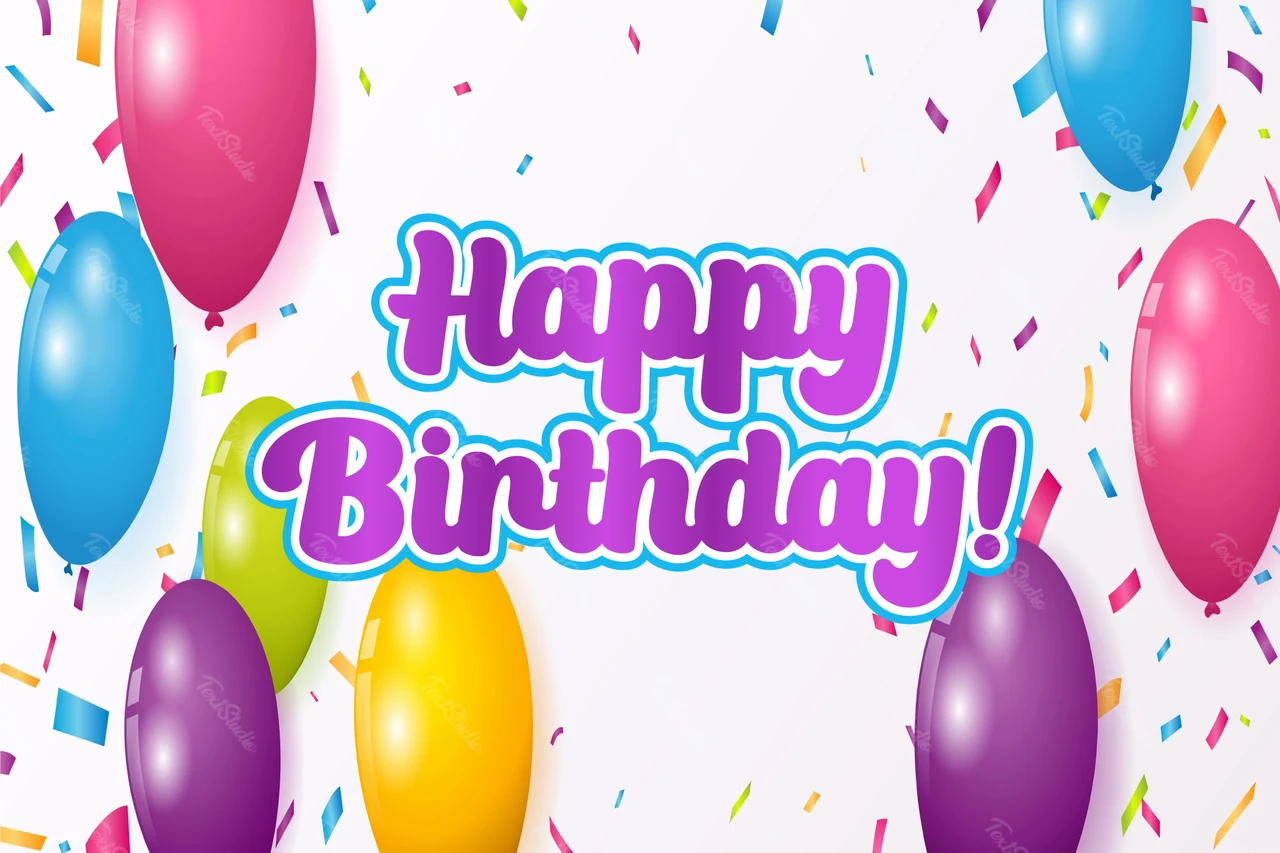 Effet de texte pour un joyeux anniversaire avec des ballons de baudruche