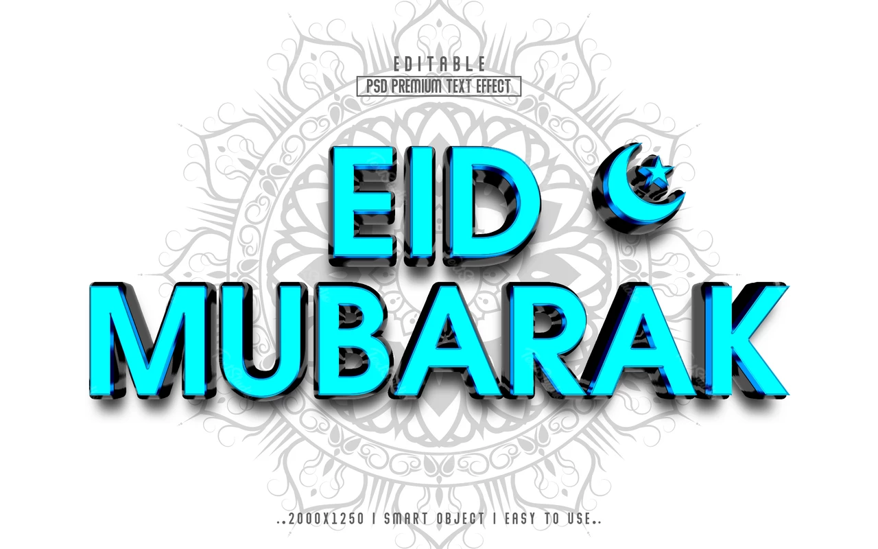 Eid Mubarak Mandala Text Effect