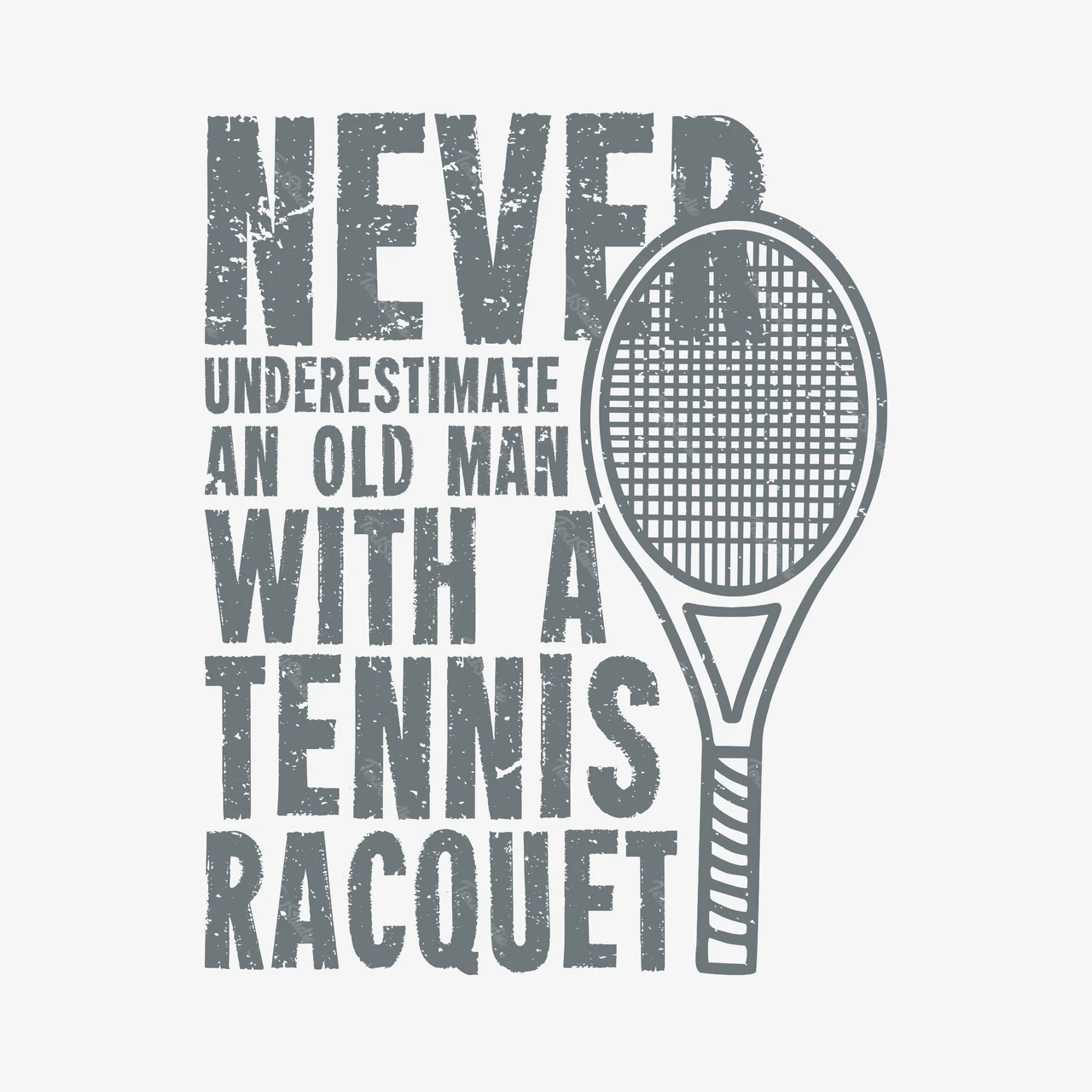 Distressed Typography Tennis T-shirt Design