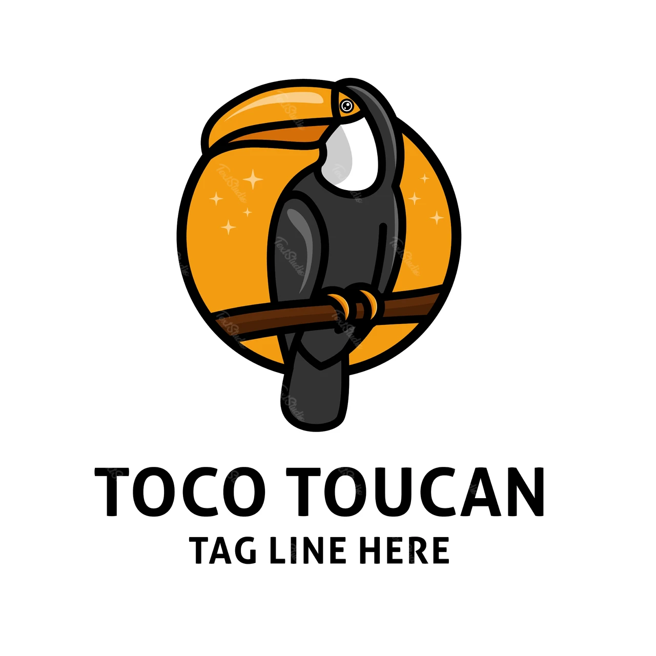 Diseño de logotipo moderno con tucán toco