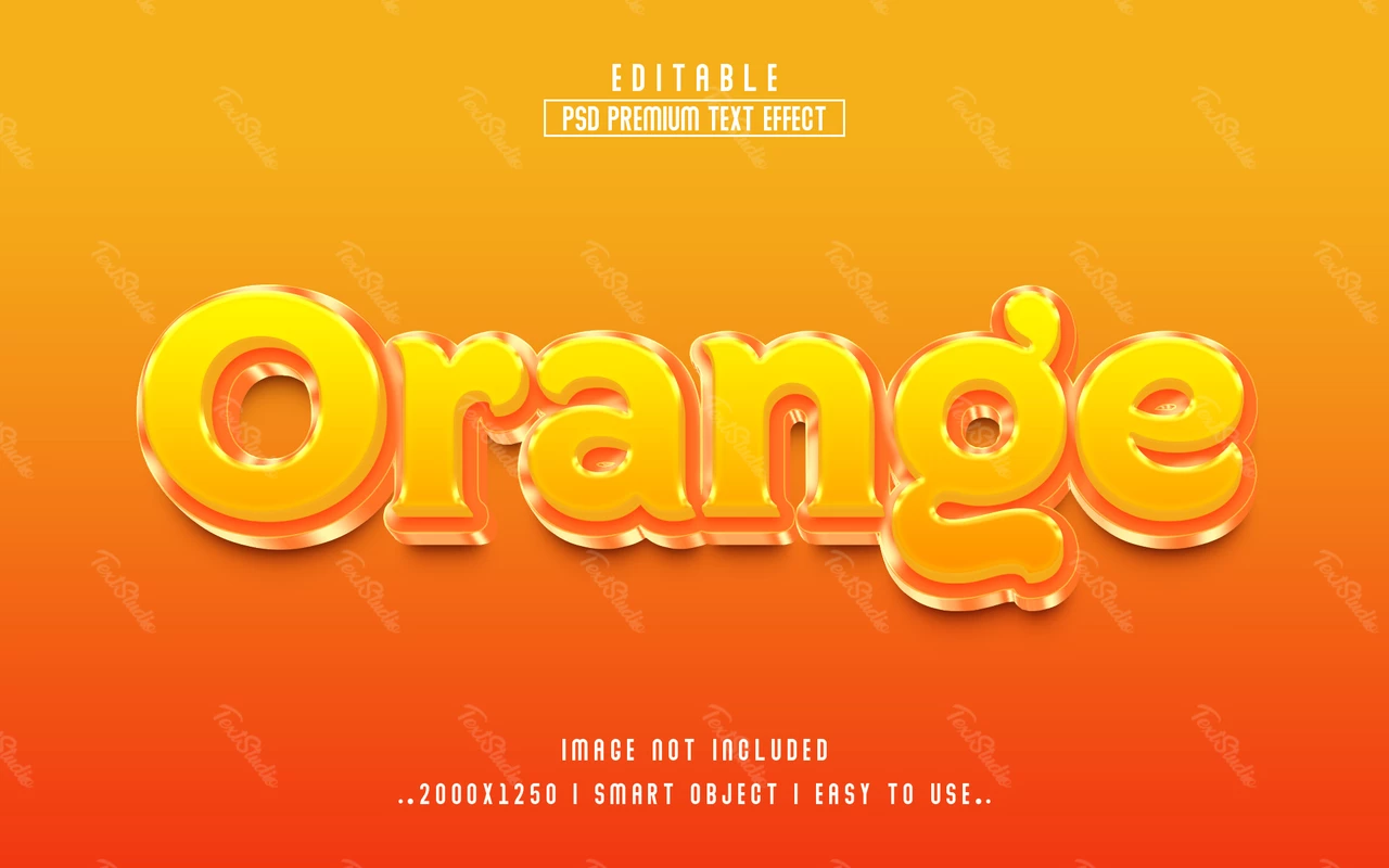 Efeito de texto 3d vintage retrô laranja