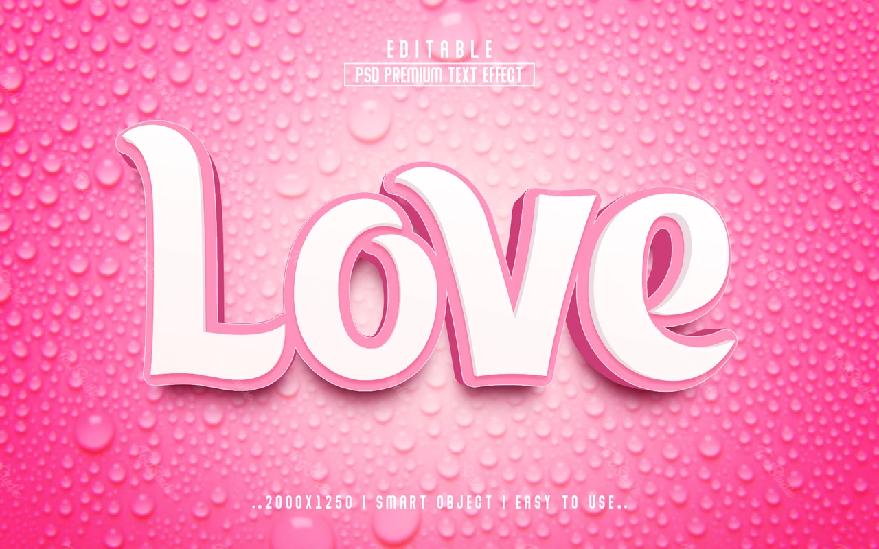 Efecto de texto Love Dew