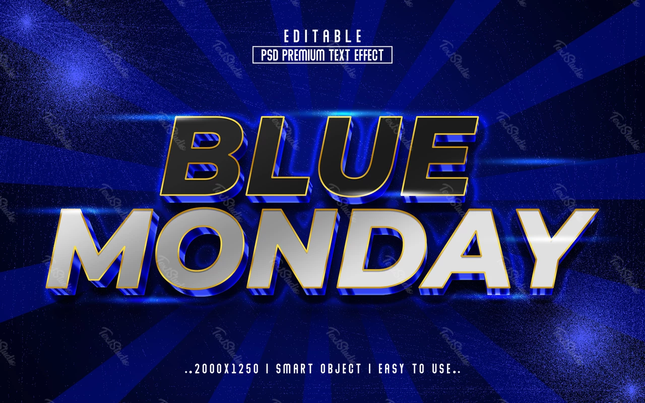 Blue Monday Text Effect