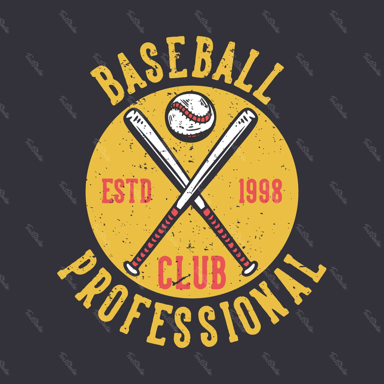 Vintage Baseball Club Emblem Design
