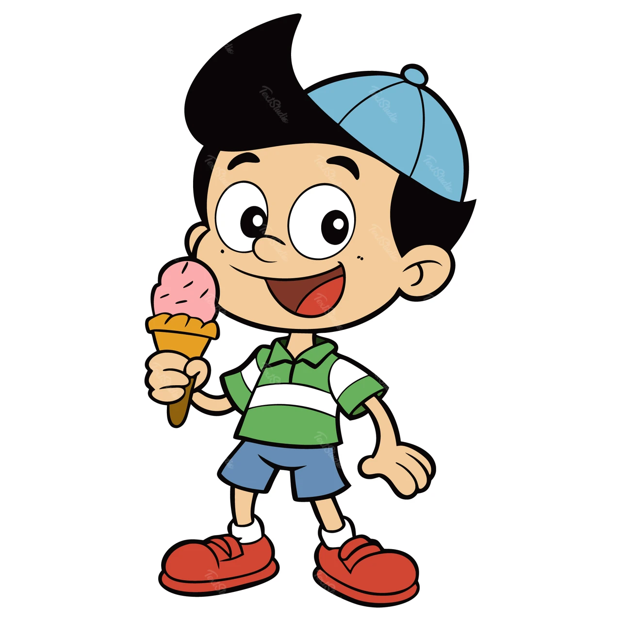 Personnage de dessin animé avec de la glace