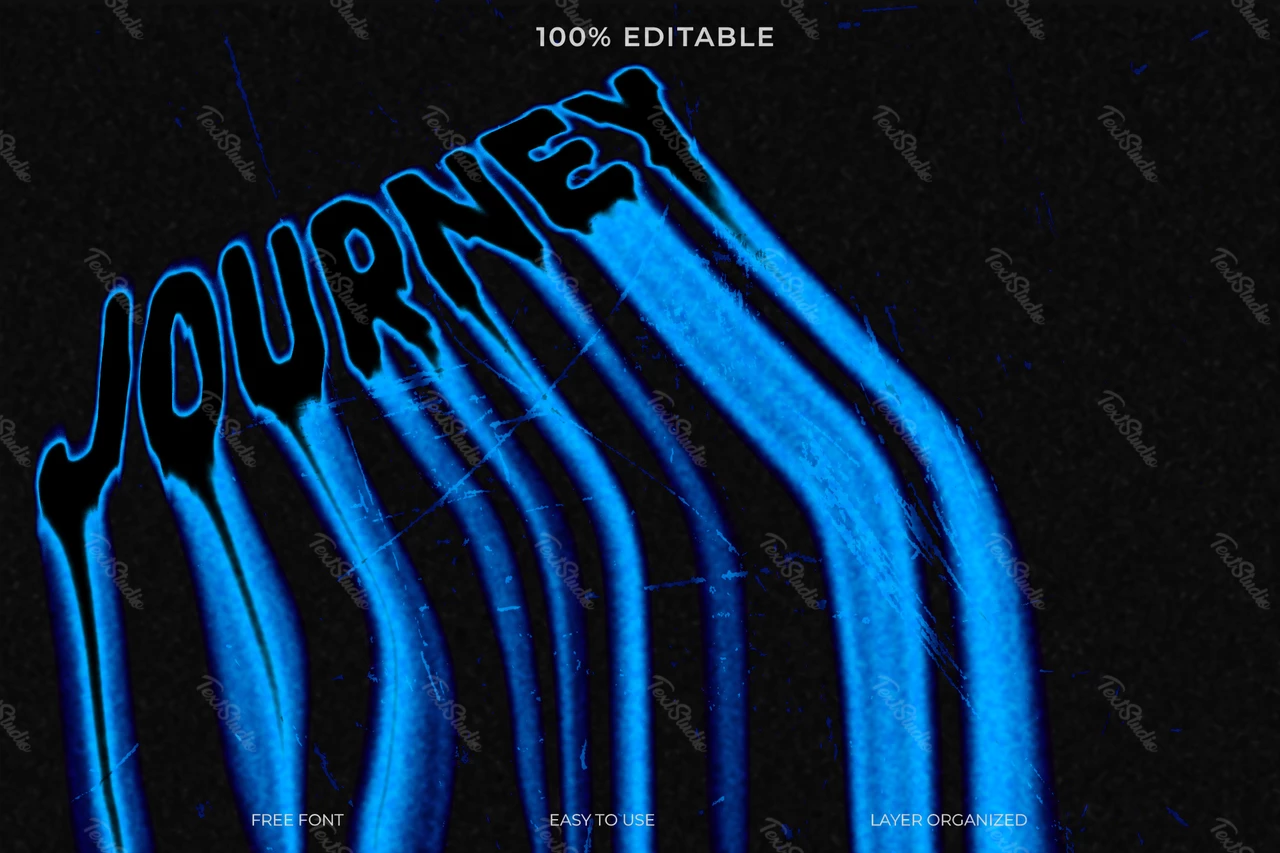 Journey Melting Abstract Trippy Font Style Text Effect