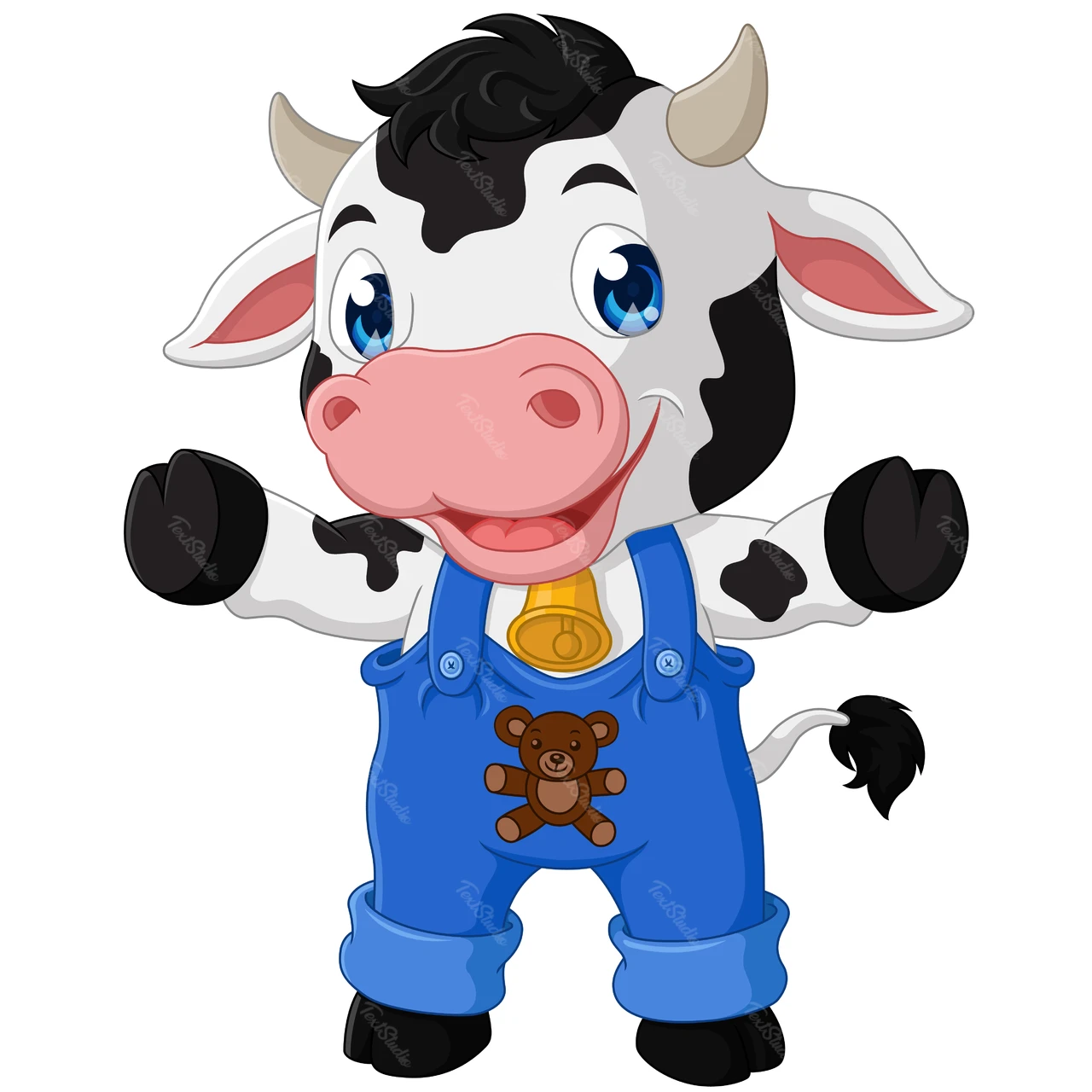 Cartoon Style Cute Cow Illustration