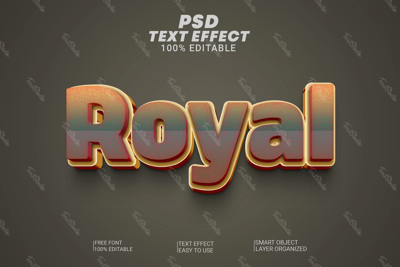 Royal Metal 3D Text Effect