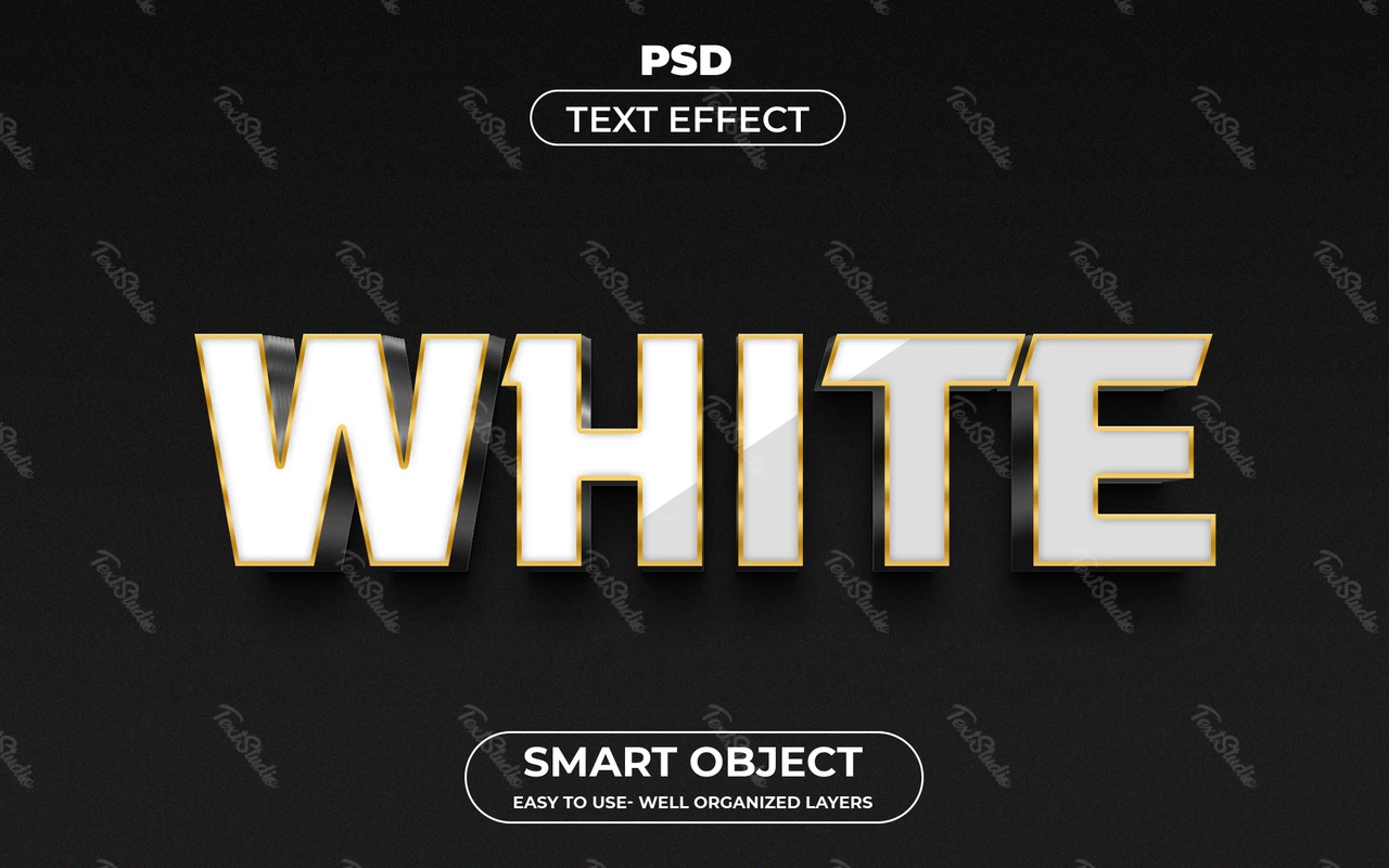 Wit metallic teksteffect