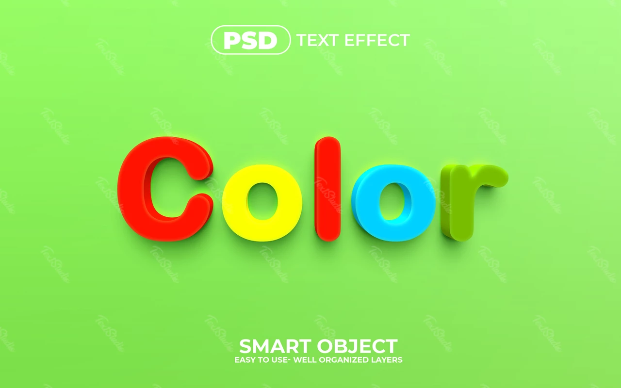 Kleur kinderen tekst effect