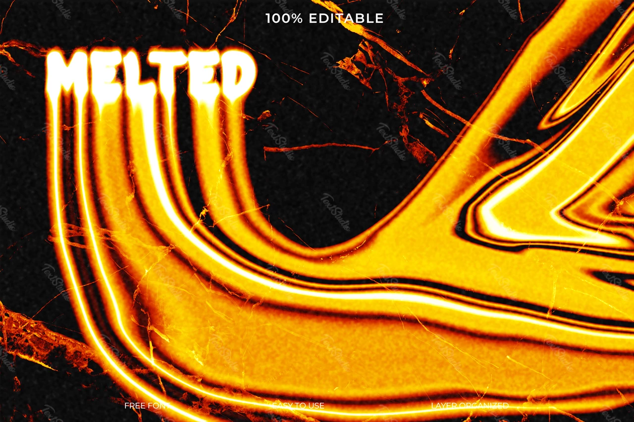 Gesmolten goud abstracte lava lettertype stijl tekst effect