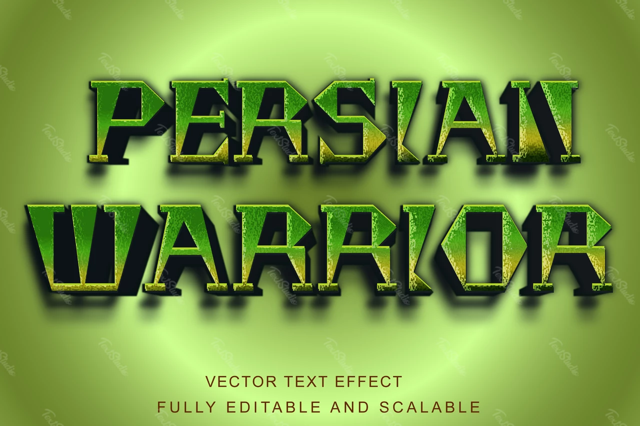 Guerriero persiano horror 3d effetto stile font