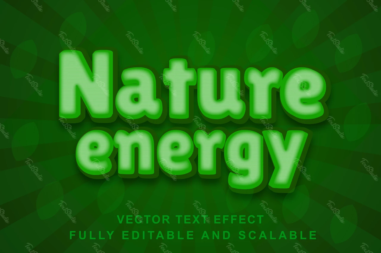Natura energia verde effetto font 3d