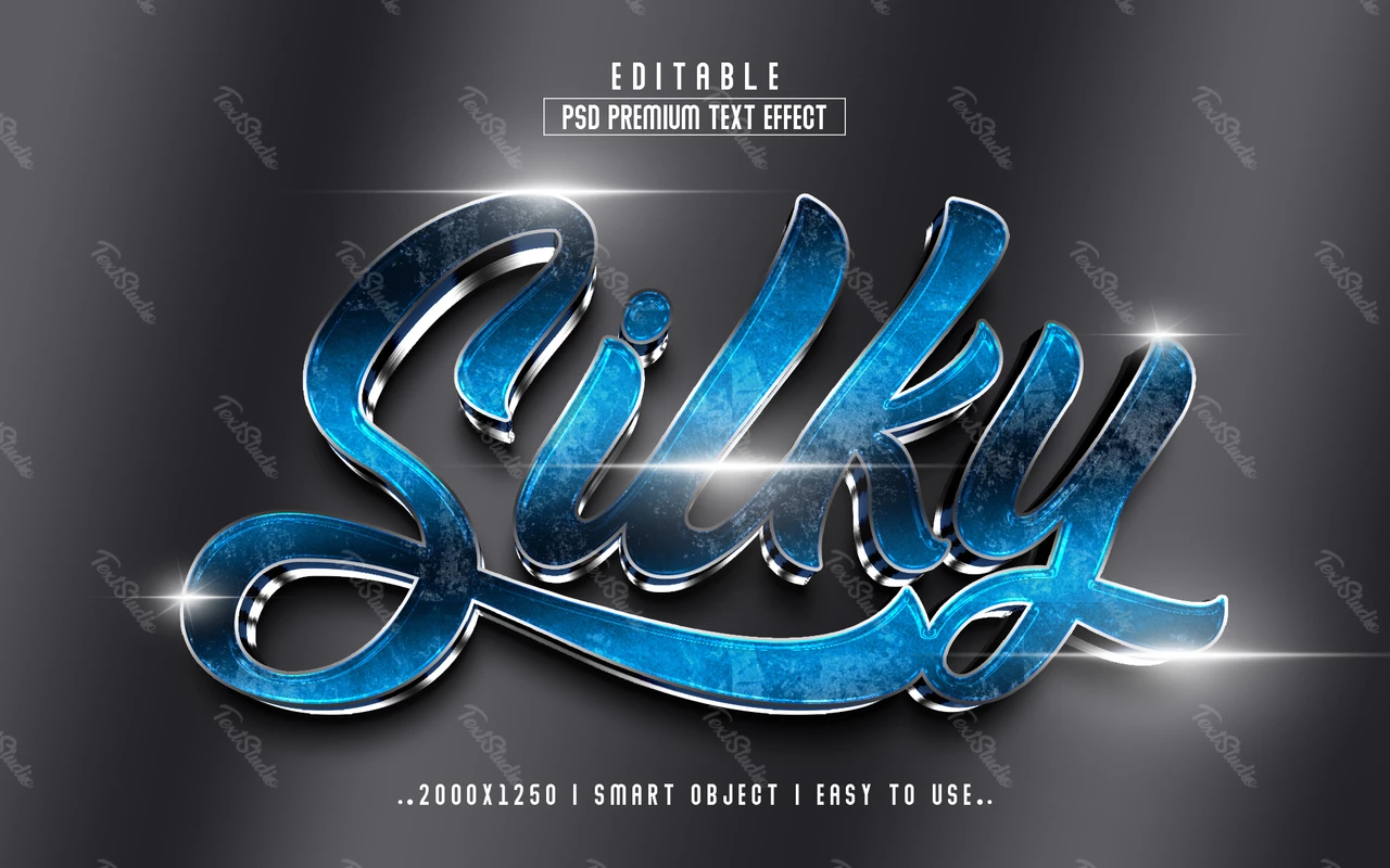 Silky Blue Text Effect