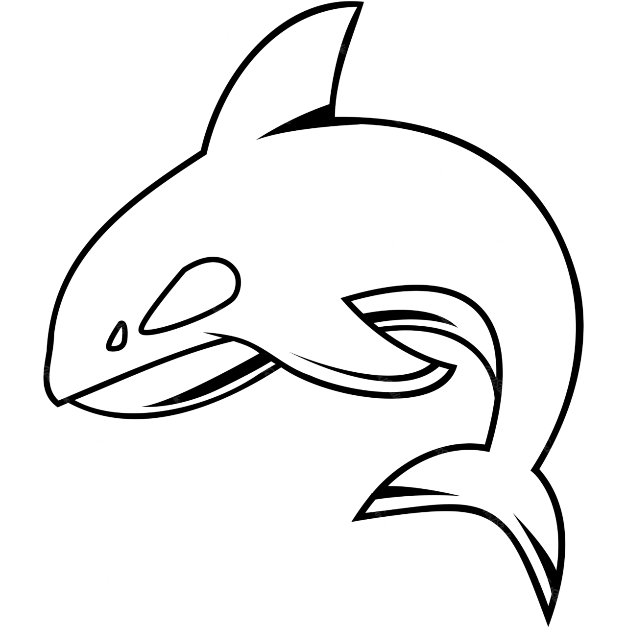 Minimalist Killer Whale Mascot Illustration