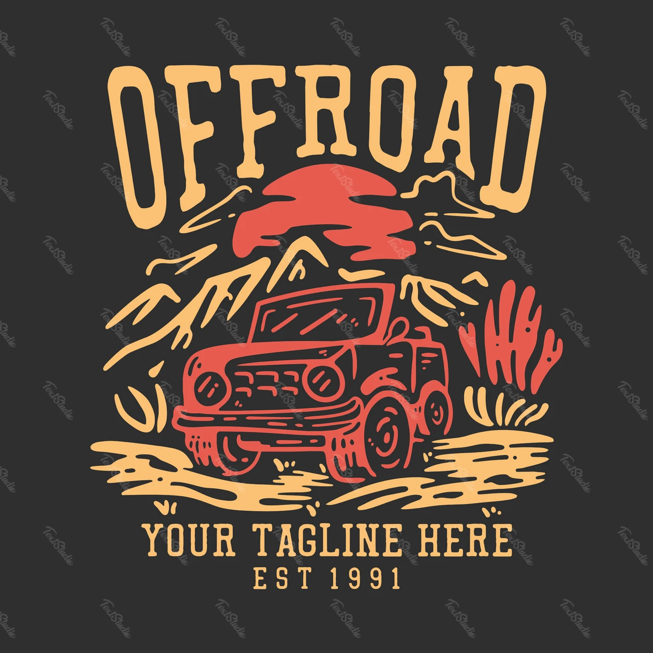 Vintage offroad-logo ontwerp