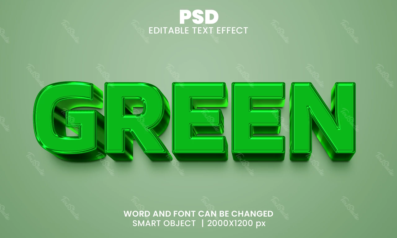 Grüner 3d-Text-Effekt