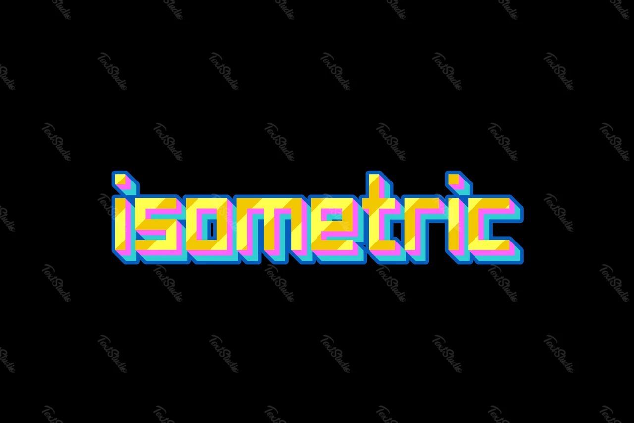 Texto retrogame 3d rosa, amarillo y azul