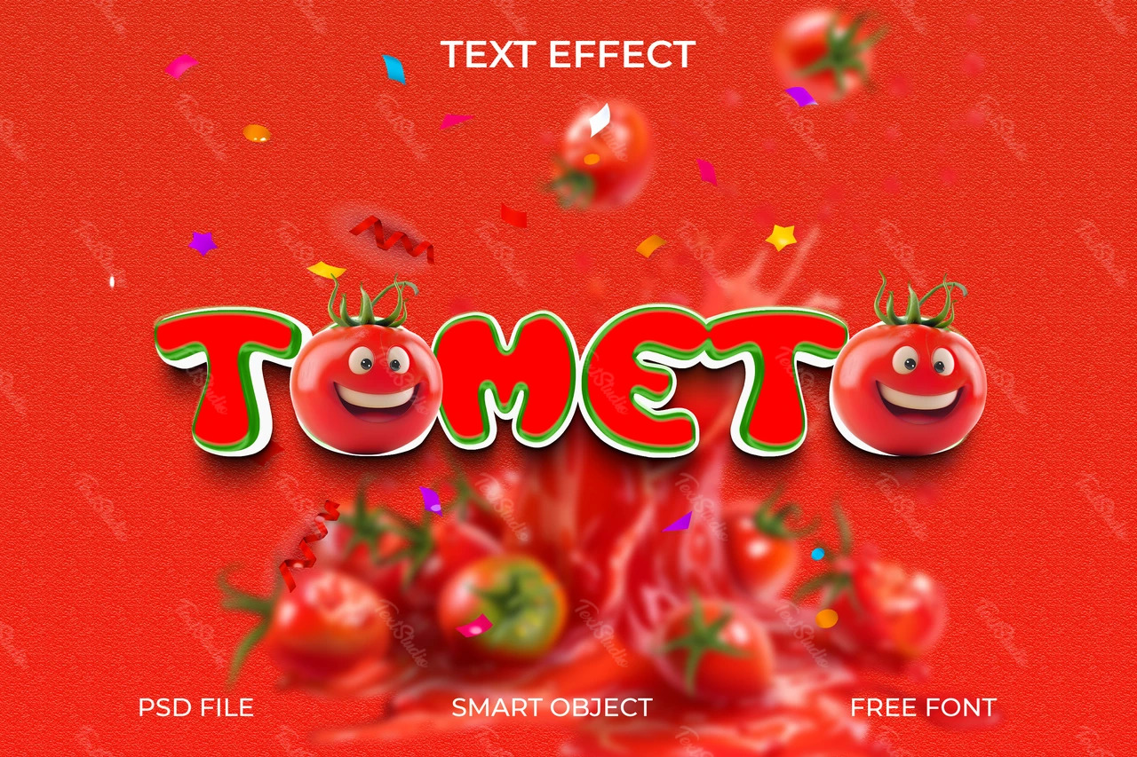 Effet de texte tomate ludique