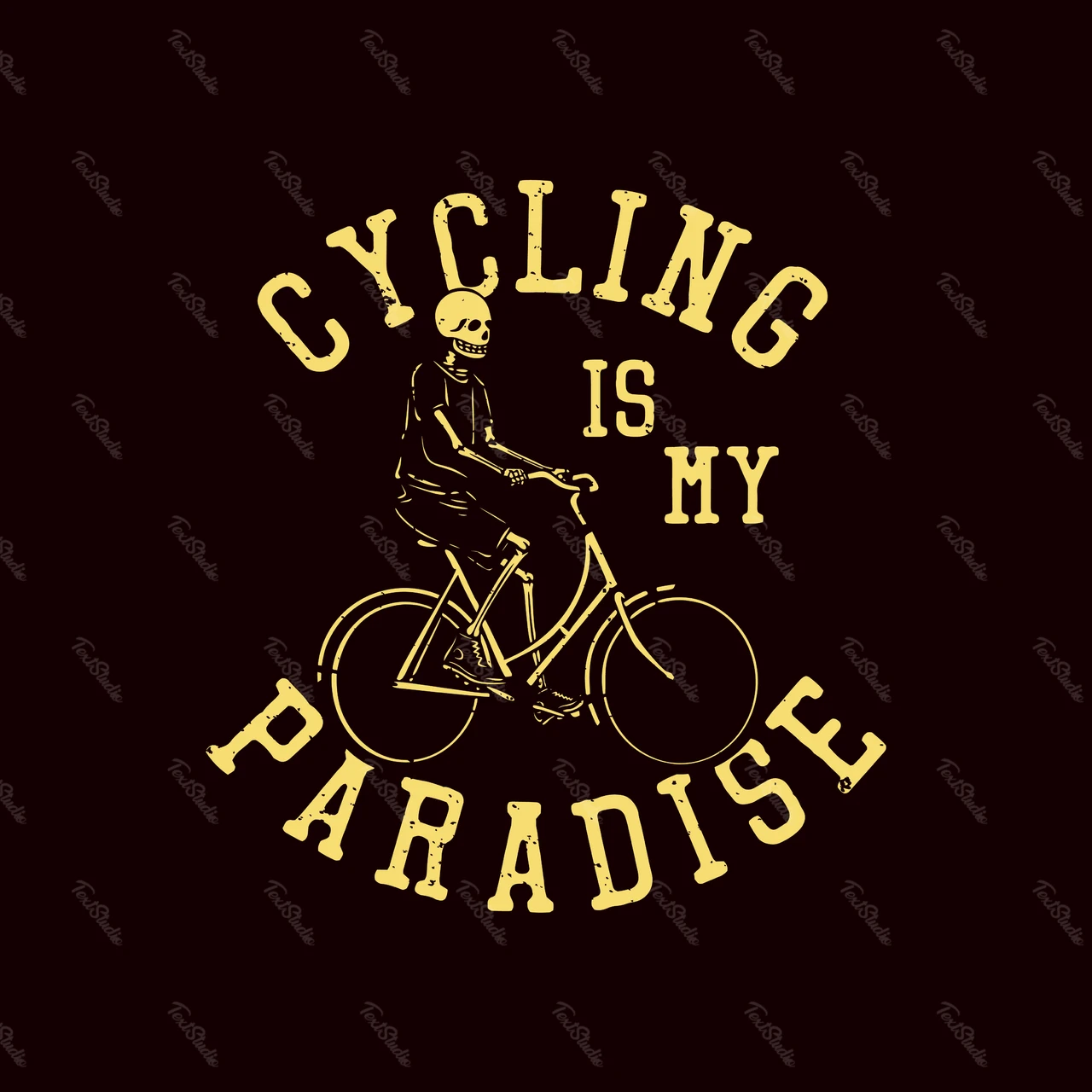 Vintage skelet fietsillustratie
