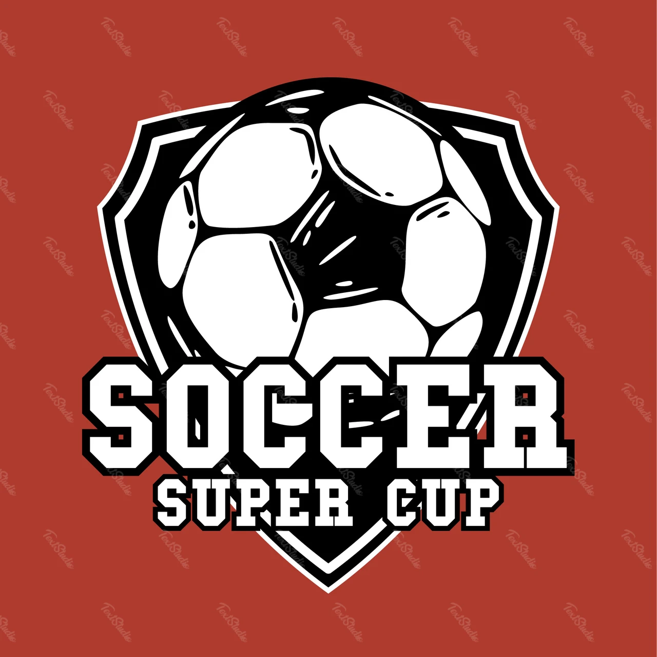 スポーツエンブレム風サッカーロゴ