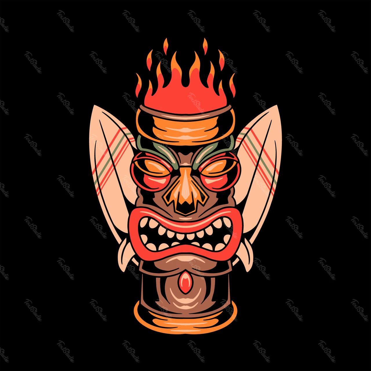 Máscara de surfe Tiki