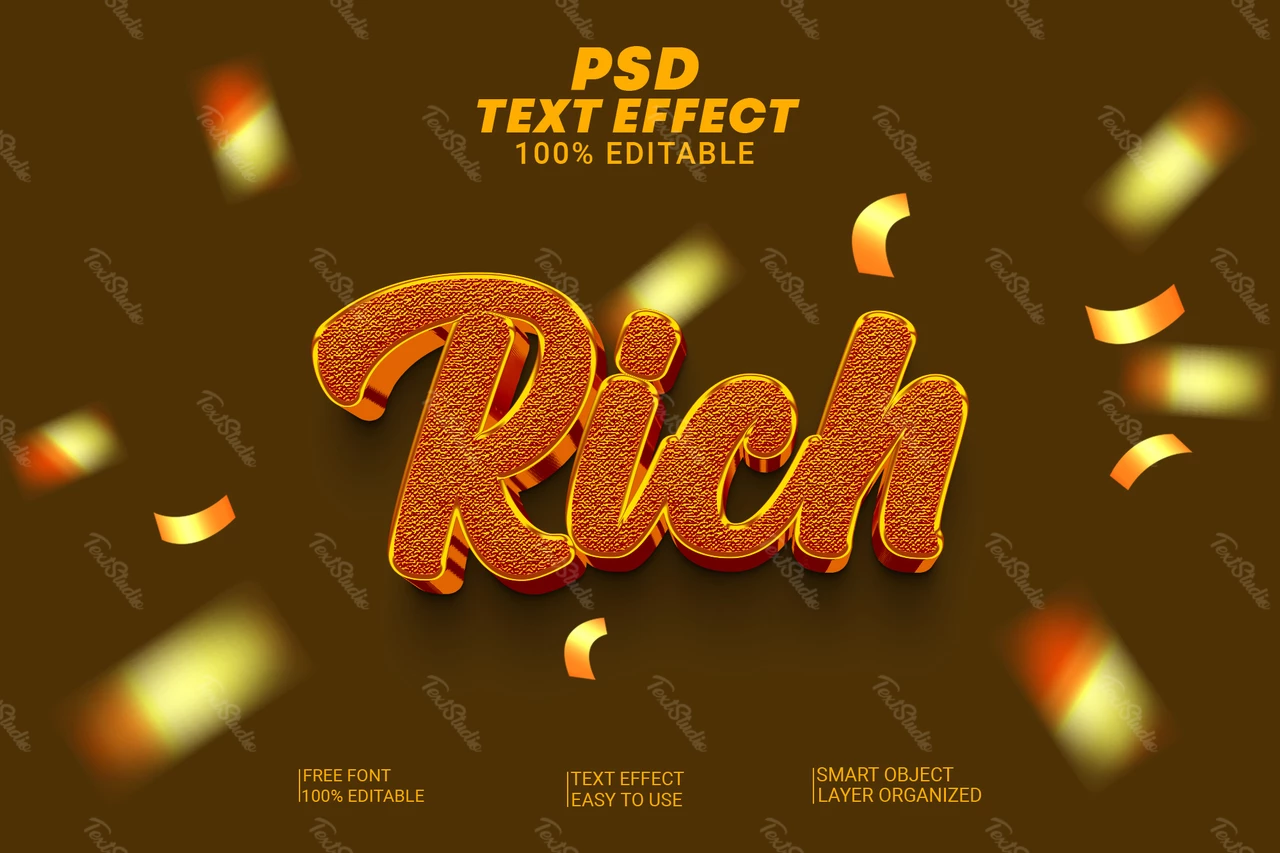Rich Glitter Party 3D Text Effect