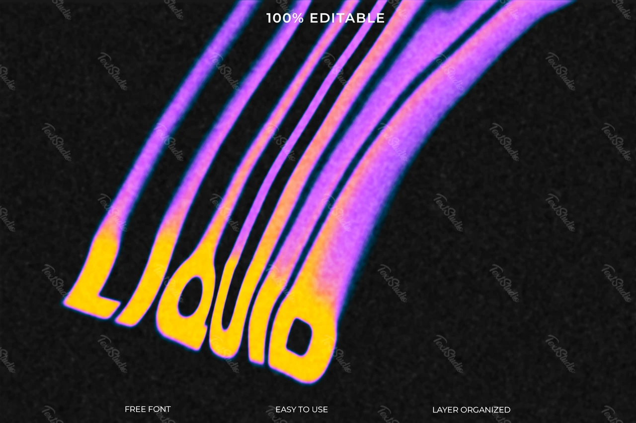 Efeito de estilo de texto líquido