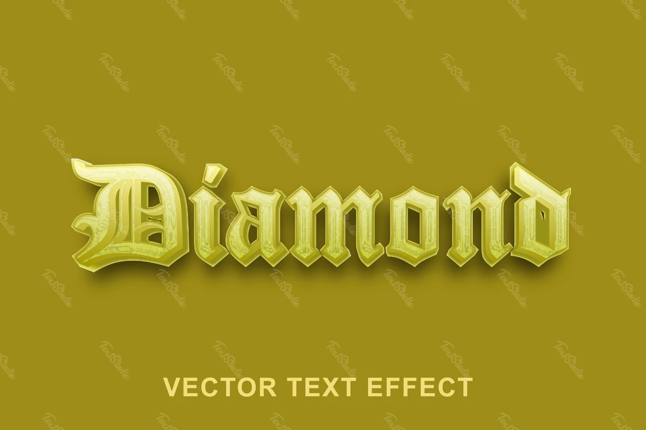 Diamond gangster 3d estilo de fuente efecto