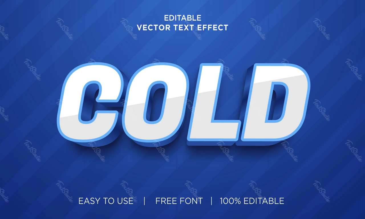 Cold 3D Text Effect