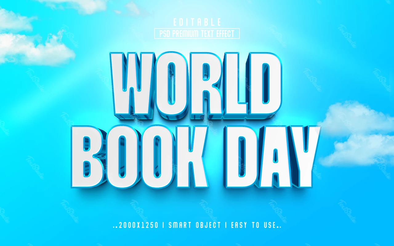 Wereldboekdag tekststijleffect