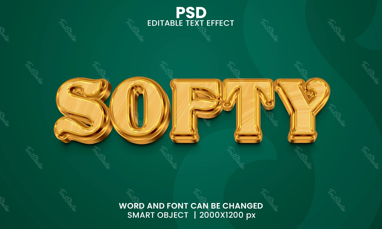 Softy Khaki Golden 3D Text Effect
