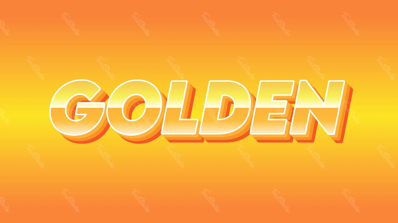 Brillante dorado 3d tipografía efecto de texto