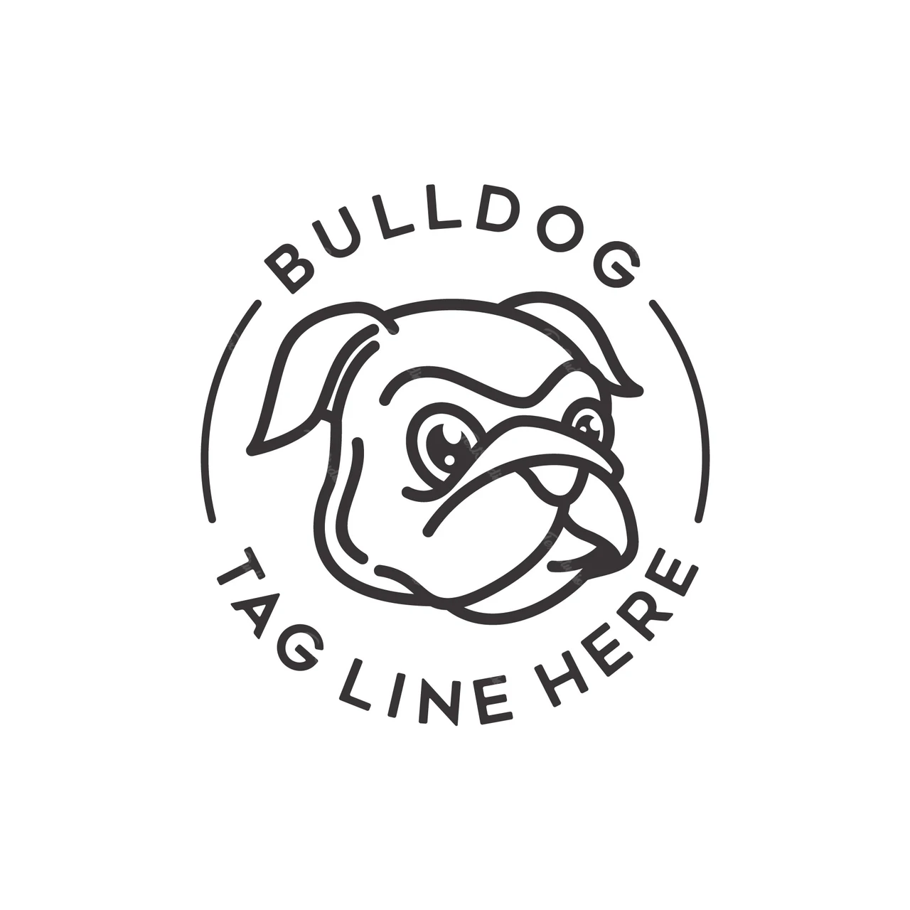 Minimalist Bulldog Logo Design