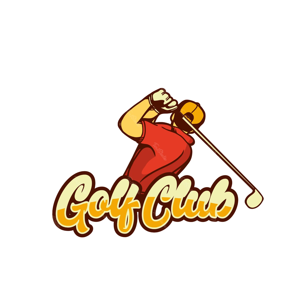 ゴルフクラブのヴィンテージスポーツロゴデザイン