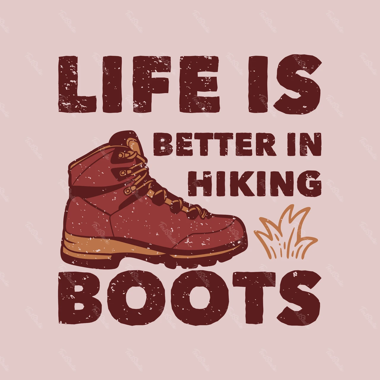 Vintage Hiking Boots Illustration