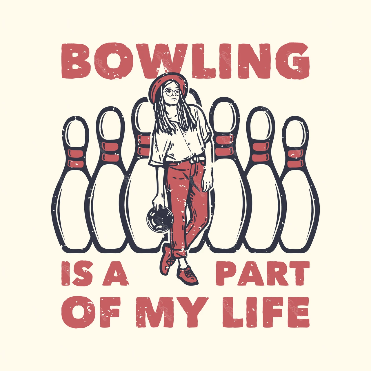 Vintage Bowling Club T-Shirt Design