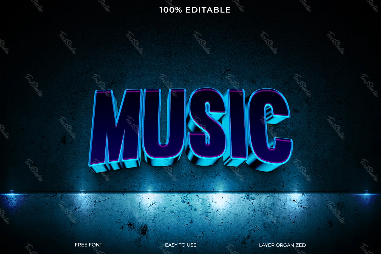 Efeito de estilo de texto musical
