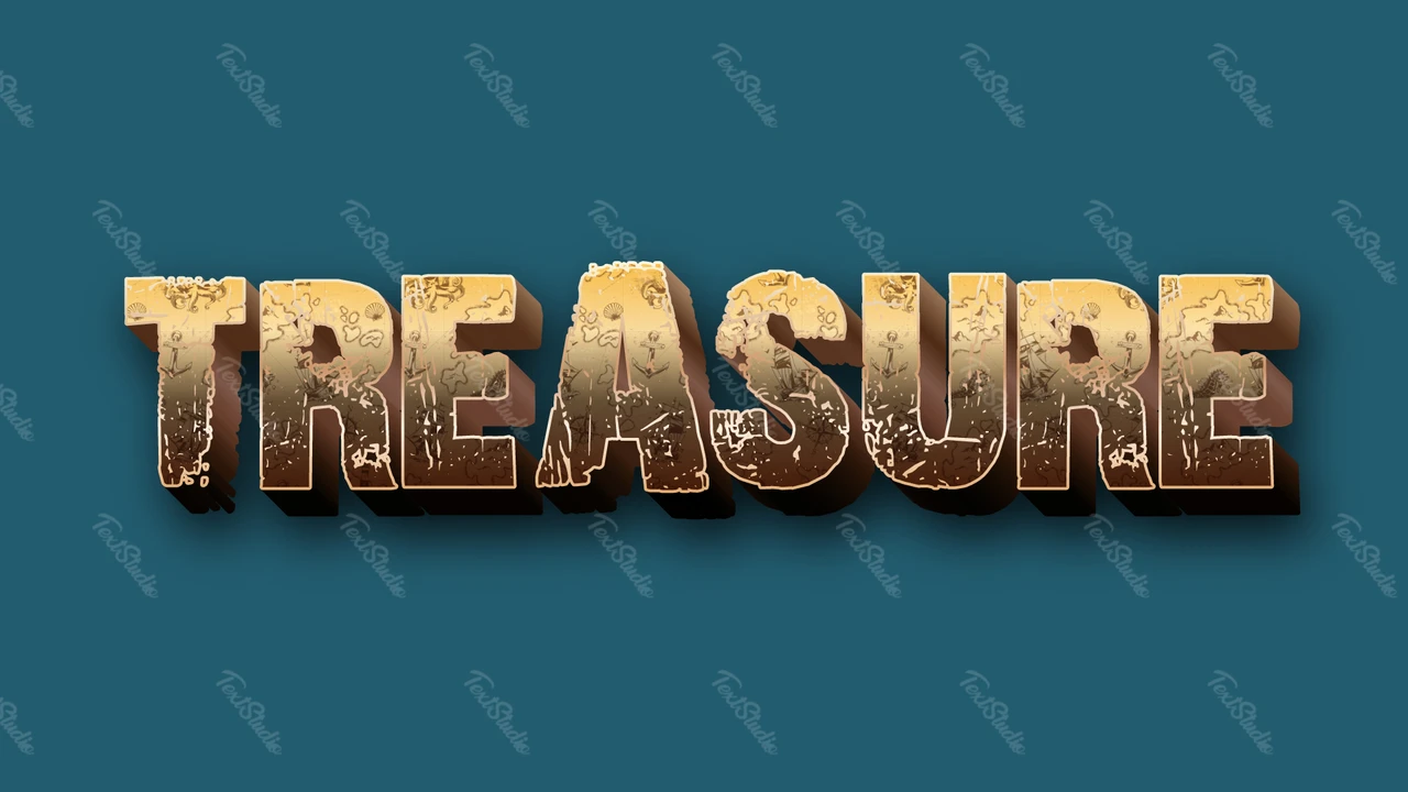 Effet de texte 3d Treasure