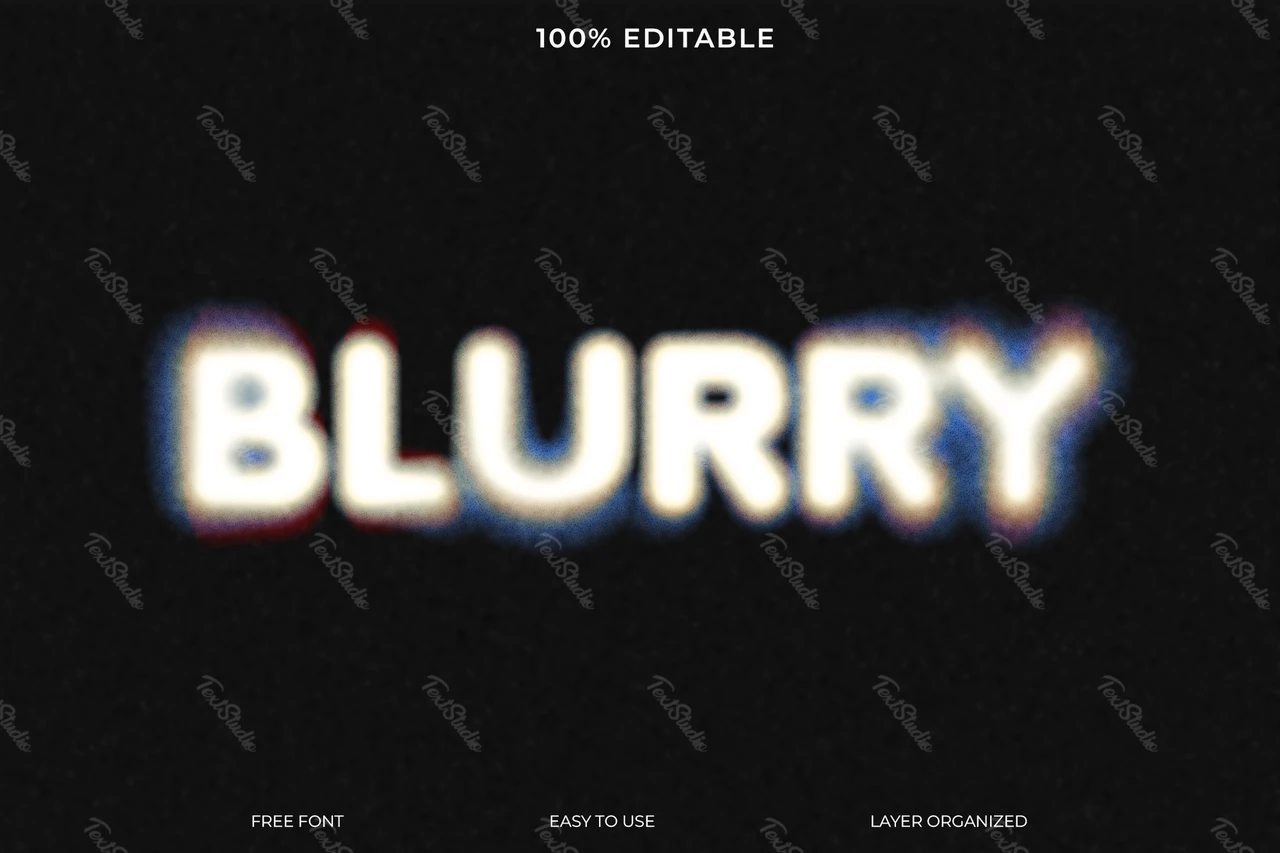 Blurry Fading VHS Font Style Effect