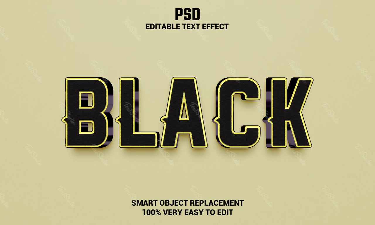 Efeito de texto em preto