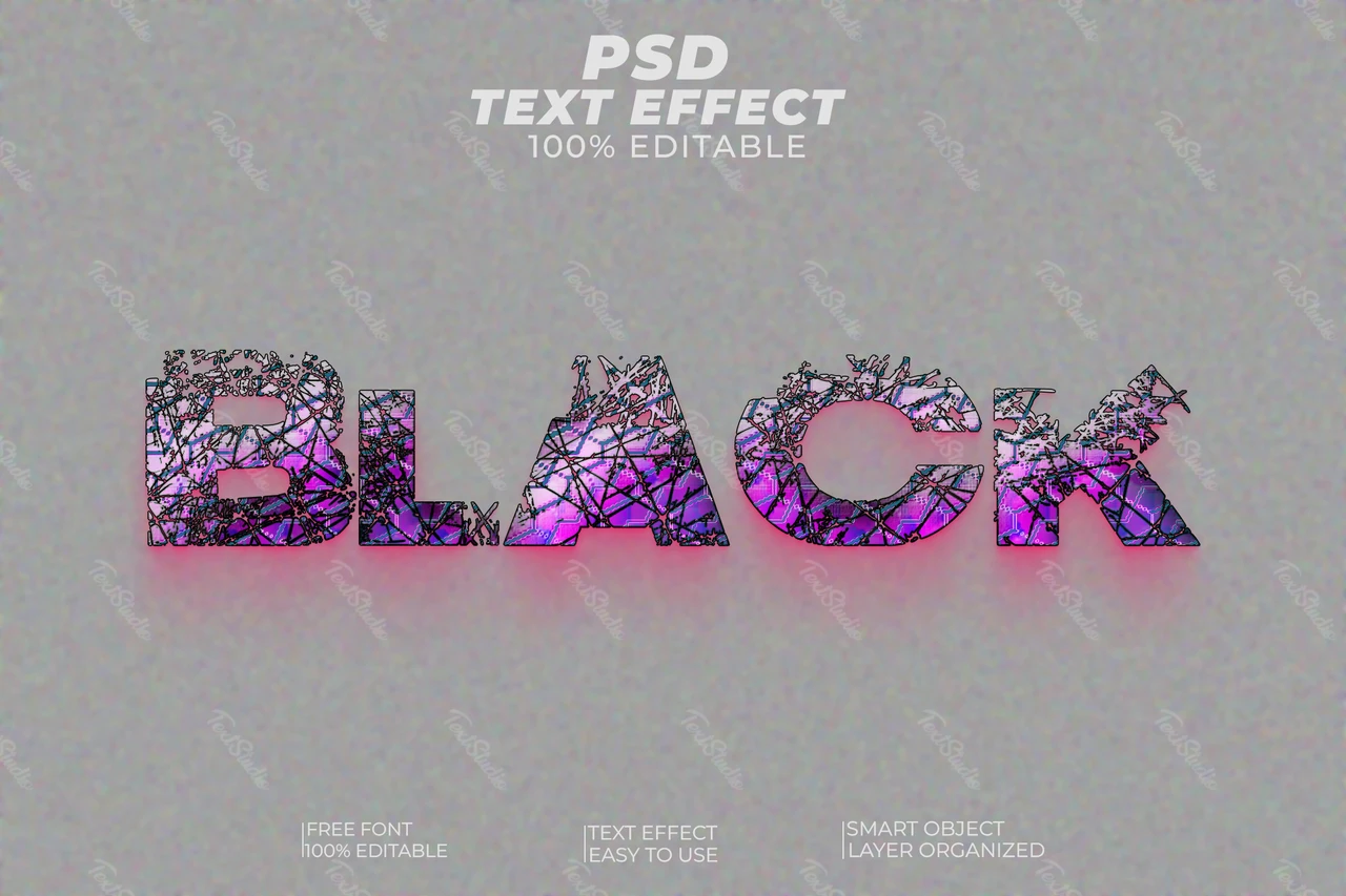 Effetto testo stile font nero